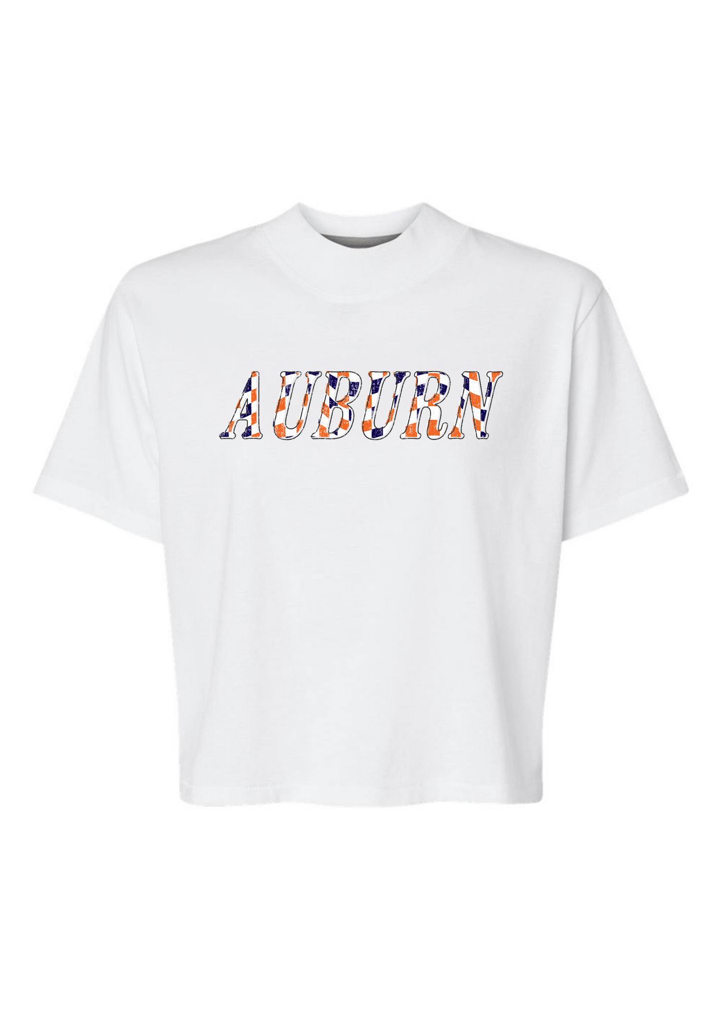 Auburn Checkered | Mom Crop Tee-Adult Tee-Sister Shirts-Sister Shirts, Cute & Custom Tees for Mama & Littles in Trussville, Alabama.