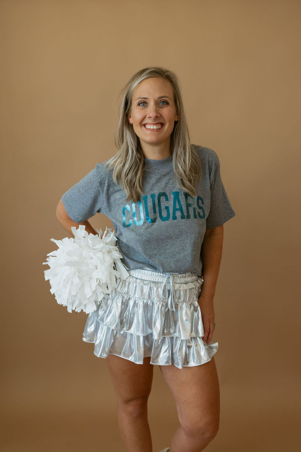 Cougars Foil | Mom Crop Tee-Adult Tee-Sister Shirts-Sister Shirts, Cute & Custom Tees for Mama & Littles in Trussville, Alabama.