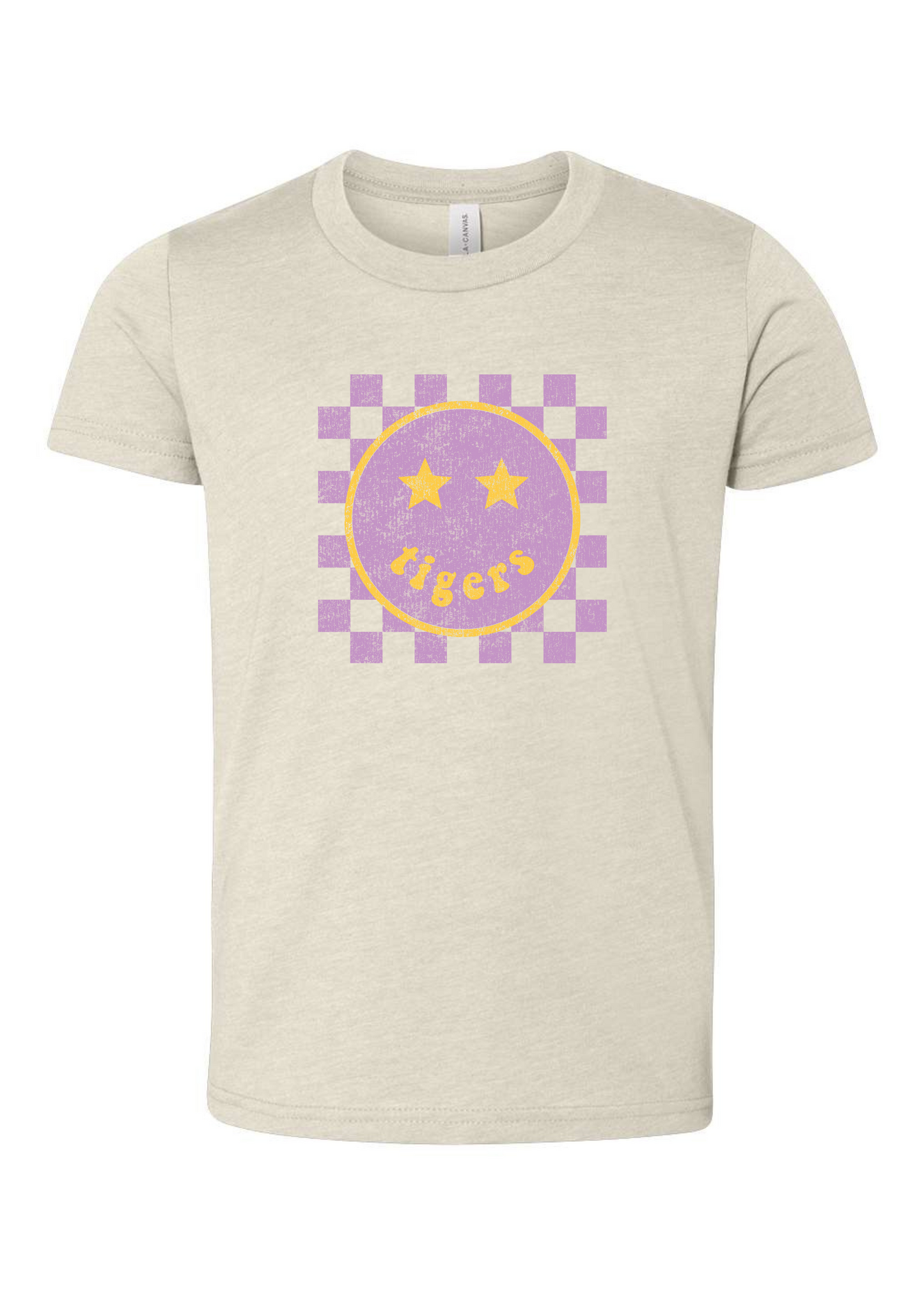Springville Tigers Happy Checkered | Kids Tee-Kids Tees-Sister Shirts-Sister Shirts, Cute & Custom Tees for Mama & Littles in Trussville, Alabama.