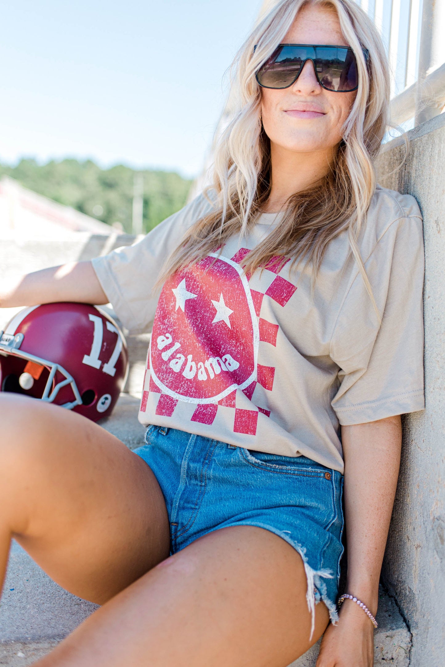 Alabama Happy Checkered | Adult Tee-Adult Tee-Sister Shirts-Sister Shirts, Cute & Custom Tees for Mama & Littles in Trussville, Alabama.