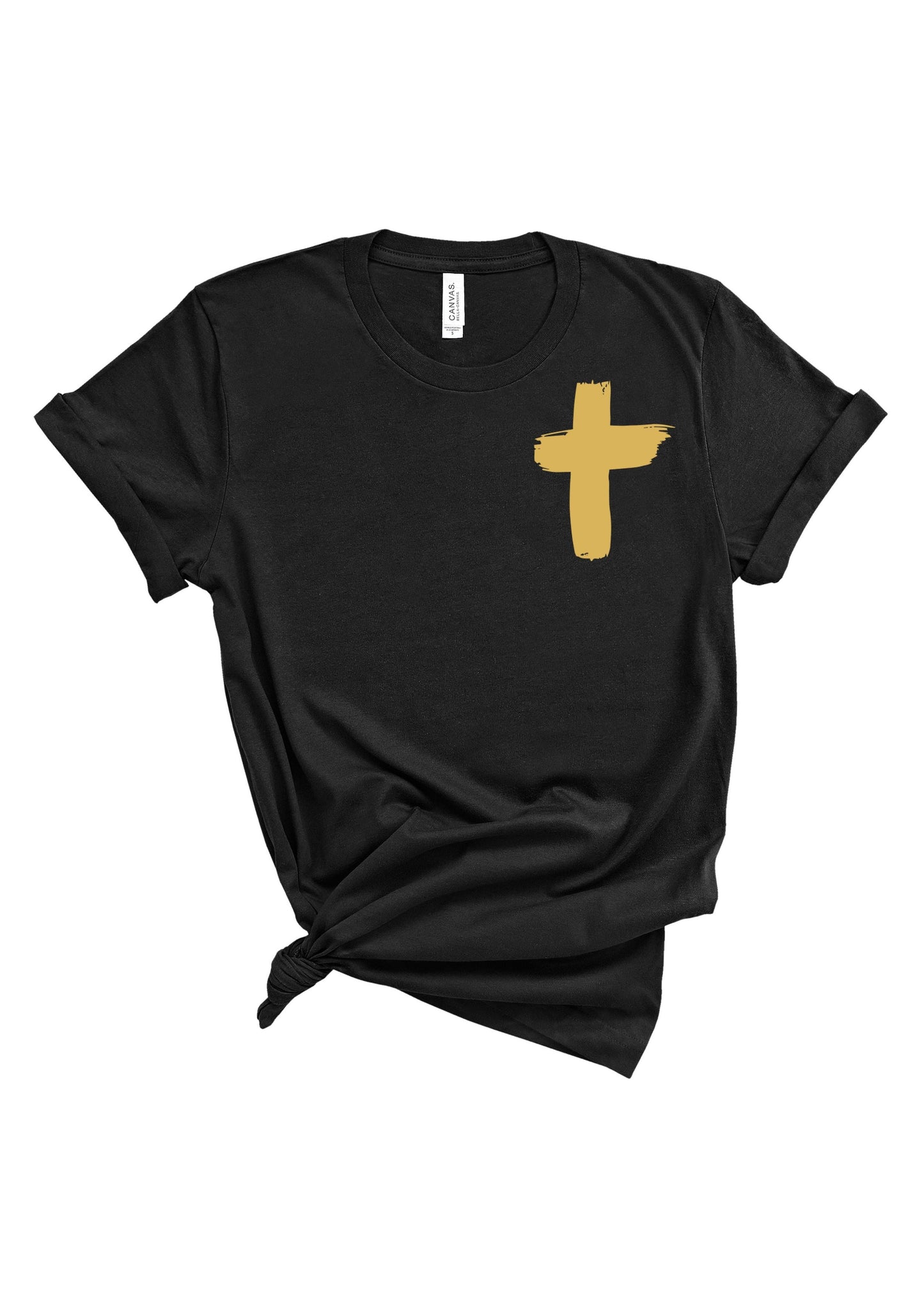 Gold Foil Cross | Adult Tee-Adult Tee-SS Activewear-Sister Shirts, Cute & Custom Tees for Mama & Littles in Trussville, Alabama.