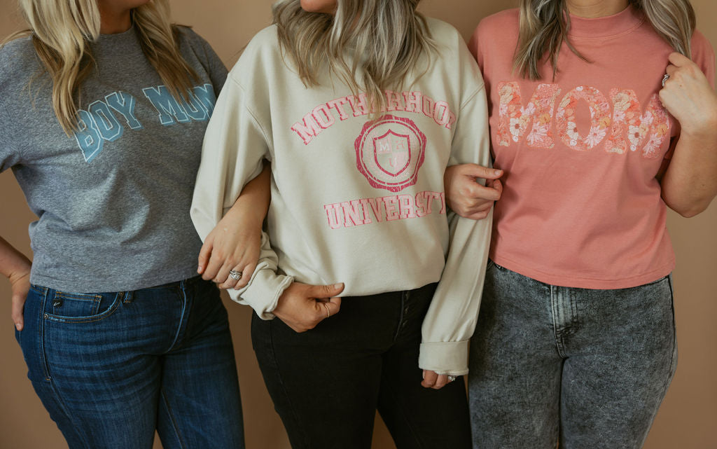 Motherhood University | Tee | Adult-Adult Tee-Sister Shirts-Sister Shirts, Cute & Custom Tees for Mama & Littles in Trussville, Alabama.