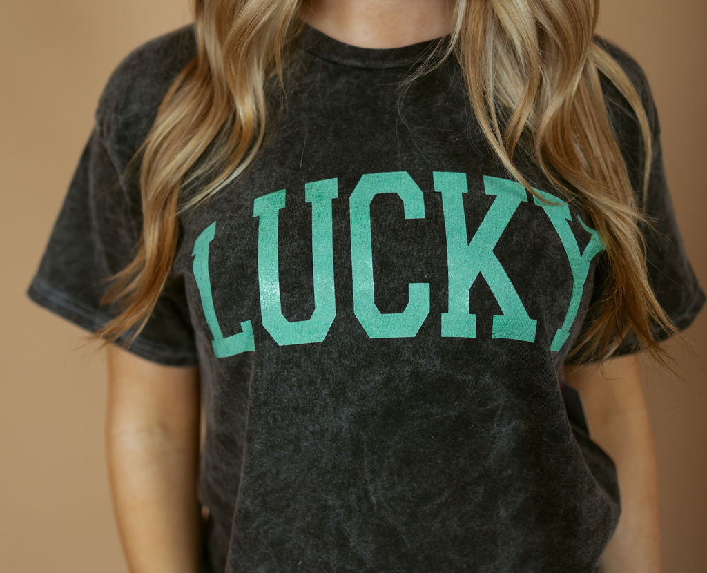 Lucky Foil | Adult Mineral Wash Tee-Adult Tee-Sister Shirts-Sister Shirts, Cute & Custom Tees for Mama & Littles in Trussville, Alabama.