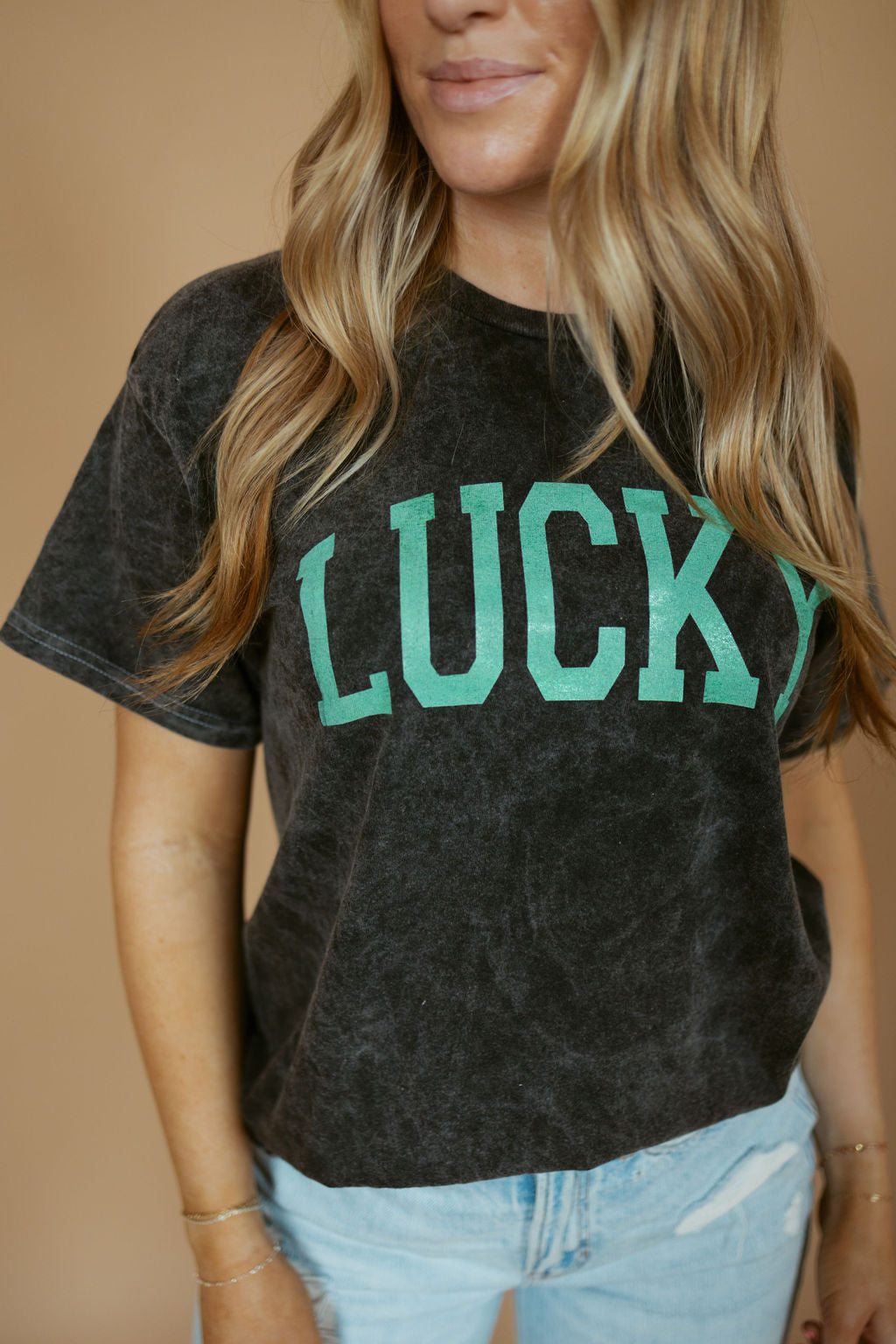 Lucky Foil | Adult Mineral Wash Tee-Adult Tee-Sister Shirts-Sister Shirts, Cute & Custom Tees for Mama & Littles in Trussville, Alabama.