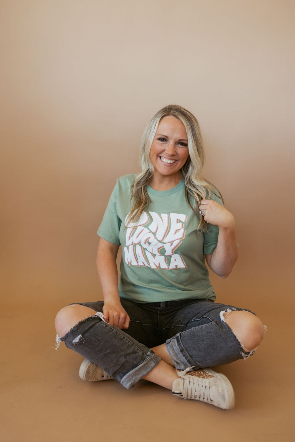 One Lucky Mama | Adult Tee-Adult Tee-Sister Shirts-Sister Shirts, Cute & Custom Tees for Mama & Littles in Trussville, Alabama.