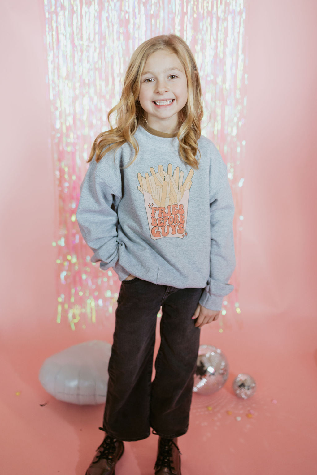 Fries Before Guys | Kids Pullover-Kids Pullovers-Sister Shirts-Sister Shirts, Cute & Custom Tees for Mama & Littles in Trussville, Alabama.