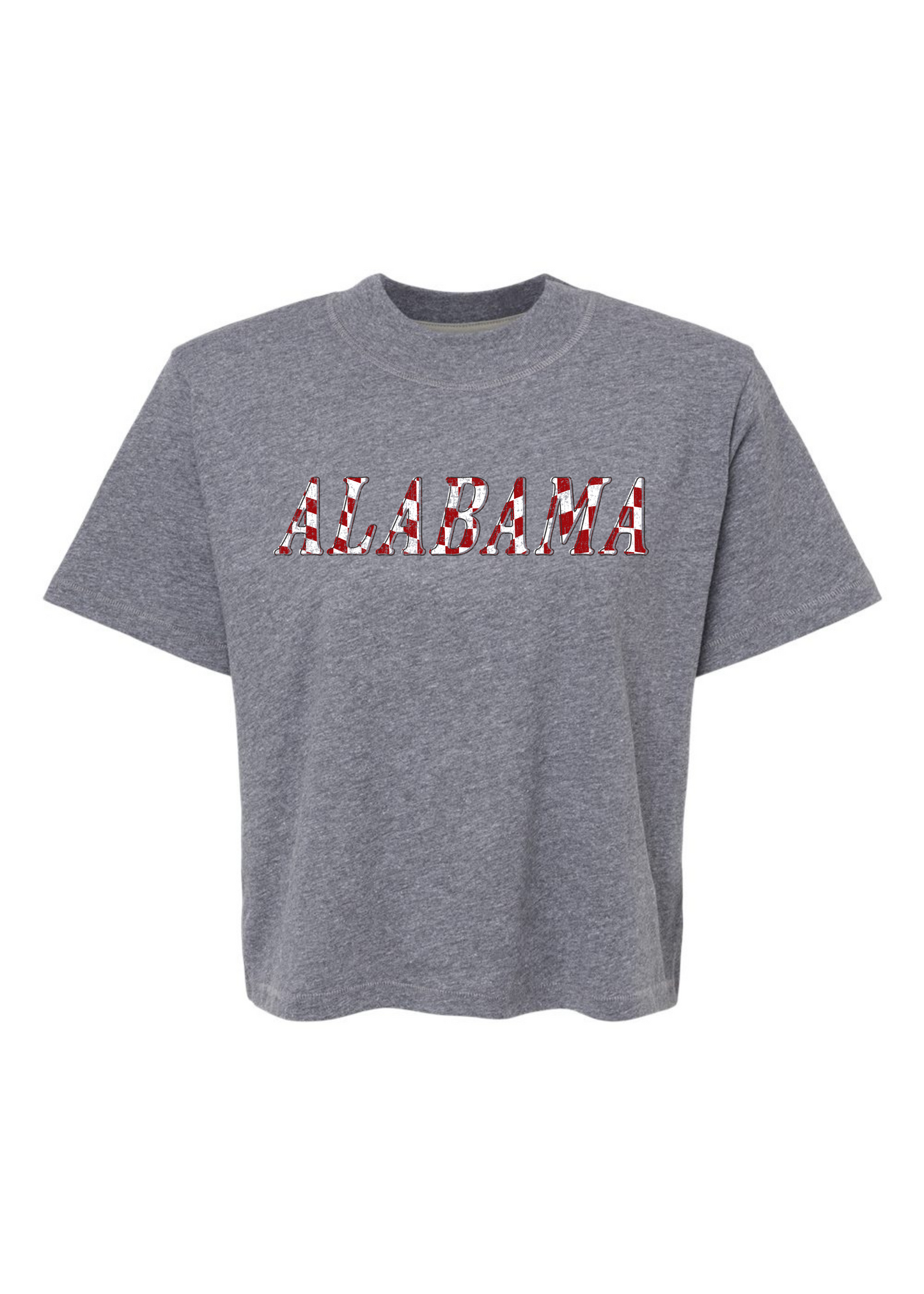 Alabama Checkered | Mom Crop Tee-Adult Tee-Sister Shirts-Sister Shirts, Cute & Custom Tees for Mama & Littles in Trussville, Alabama.