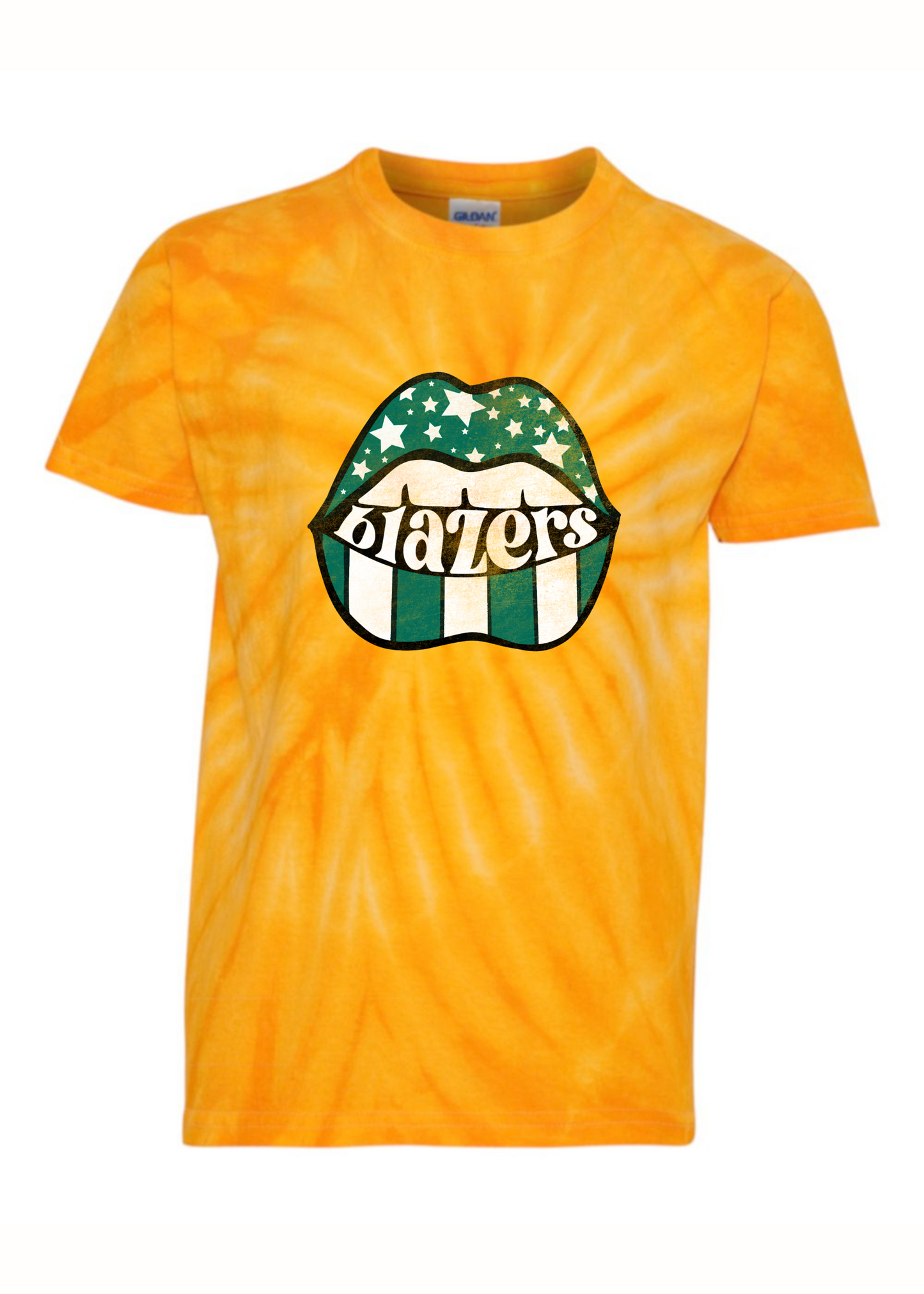 Blazers Distressed Lips | Kids Tie Dye Tee-Kids Tees-Sister Shirts-Sister Shirts, Cute & Custom Tees for Mama & Littles in Trussville, Alabama.