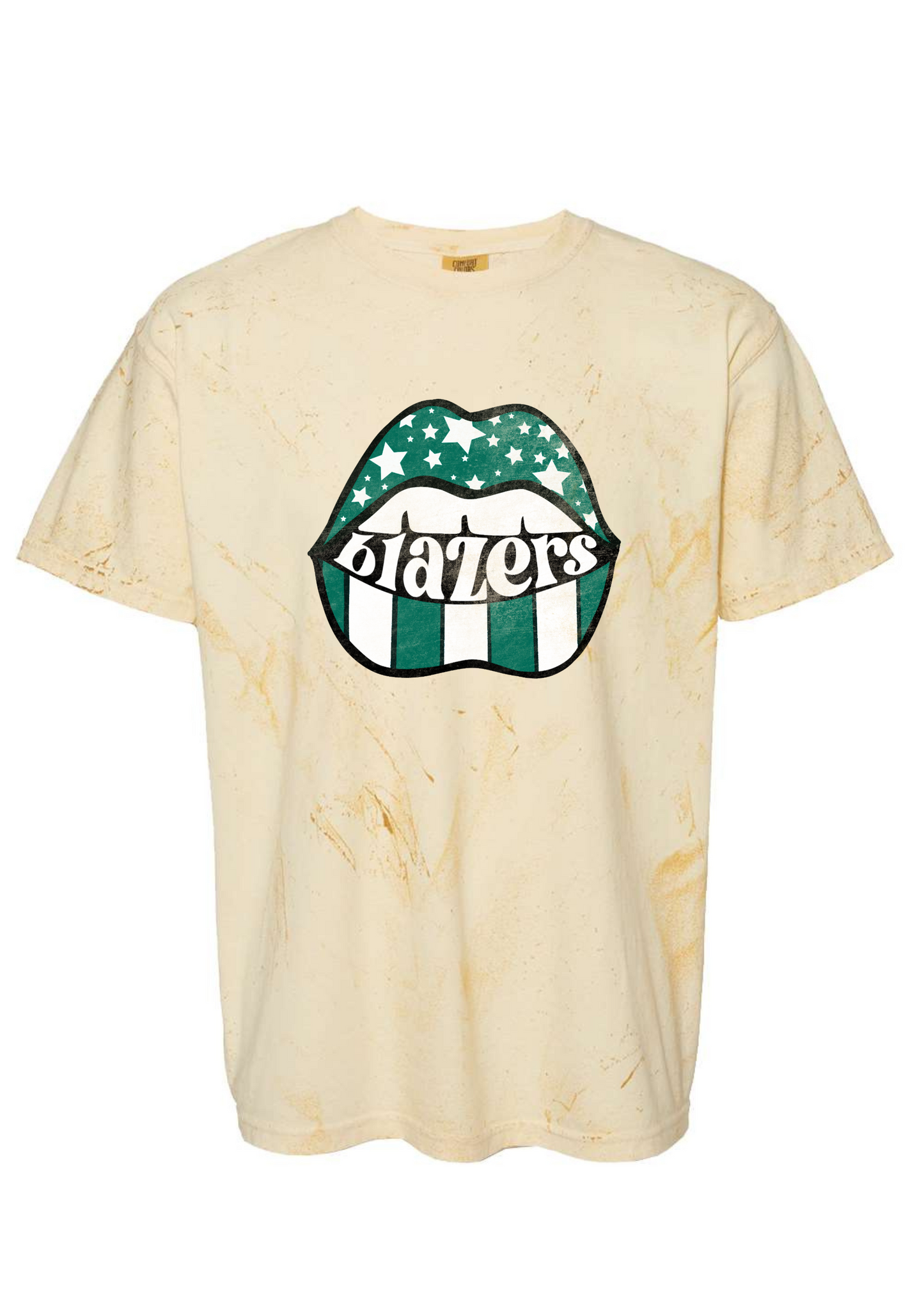 Blazers Distressed Lips | Adult Colorblast Tee-Adult Tee-Sister Shirts-Sister Shirts, Cute & Custom Tees for Mama & Littles in Trussville, Alabama.