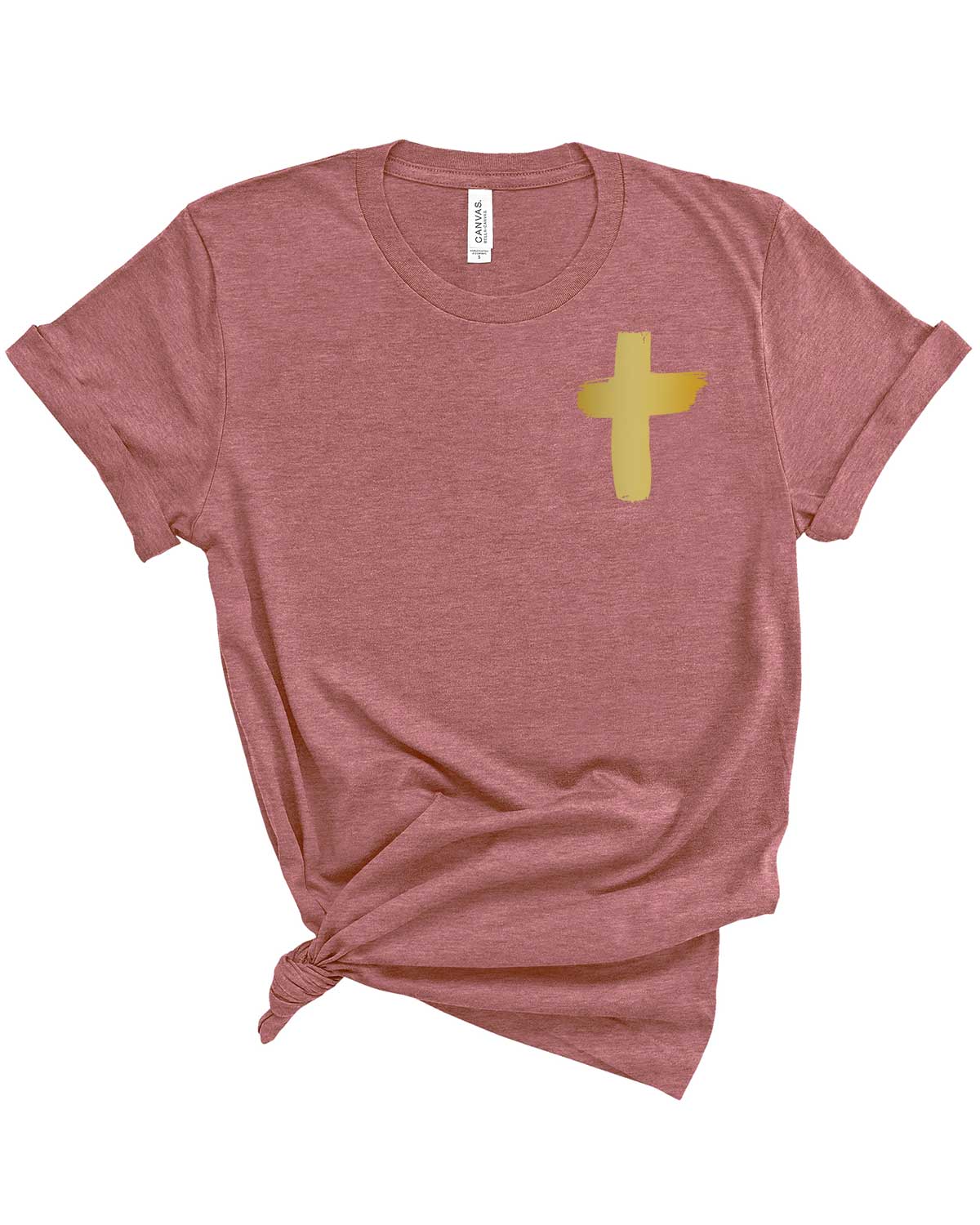 Gold Foil Cross | Adult Tee-Adult Tee-SS Activewear-Sister Shirts, Cute & Custom Tees for Mama & Littles in Trussville, Alabama.