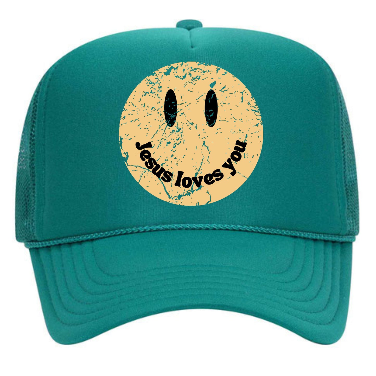 Jesus Loves You | Adult Trucker Hat-Hats-Sister Shirts-Sister Shirts, Cute & Custom Tees for Mama & Littles in Trussville, Alabama.