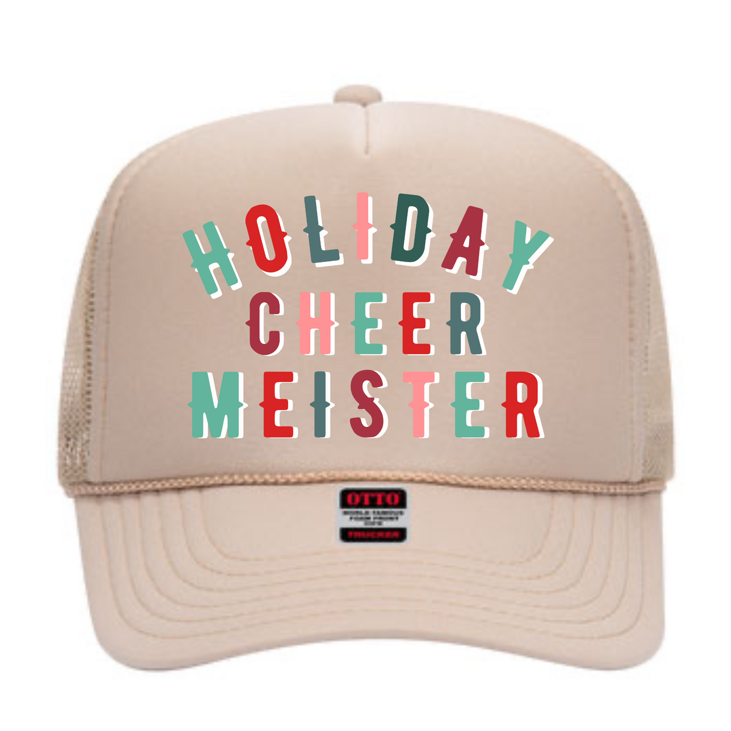 Holiday Cheer Meister | Adult Trucker Hat-Hats-Sister Shirts-Sister Shirts, Cute & Custom Tees for Mama & Littles in Trussville, Alabama.