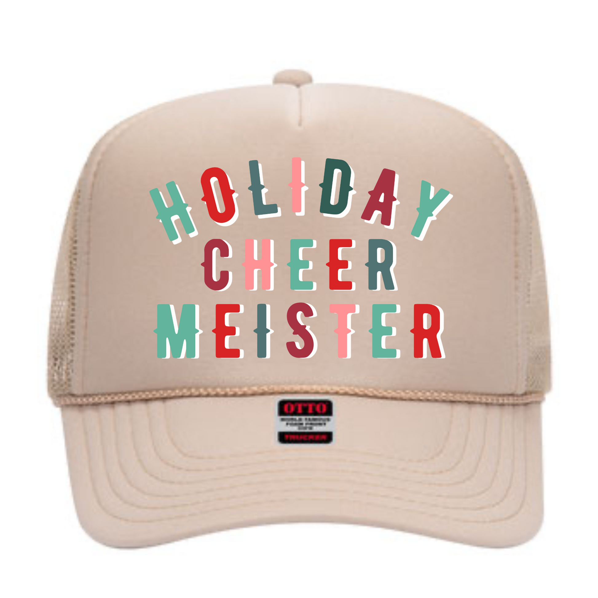 Holiday Cheer Meister | Adult Trucker Hat-Hats-Sister Shirts-Sister Shirts, Cute & Custom Tees for Mama & Littles in Trussville, Alabama.