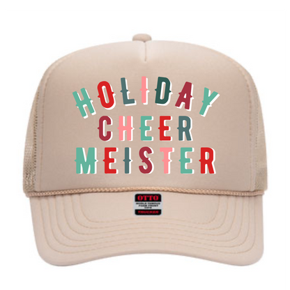 Holiday Cheer Meister | Adult Trucker Hat-Hats-Sister Shirts-Sister Shirts, Cute & Custom Tees for Mama & Littles in Trussville, Alabama.