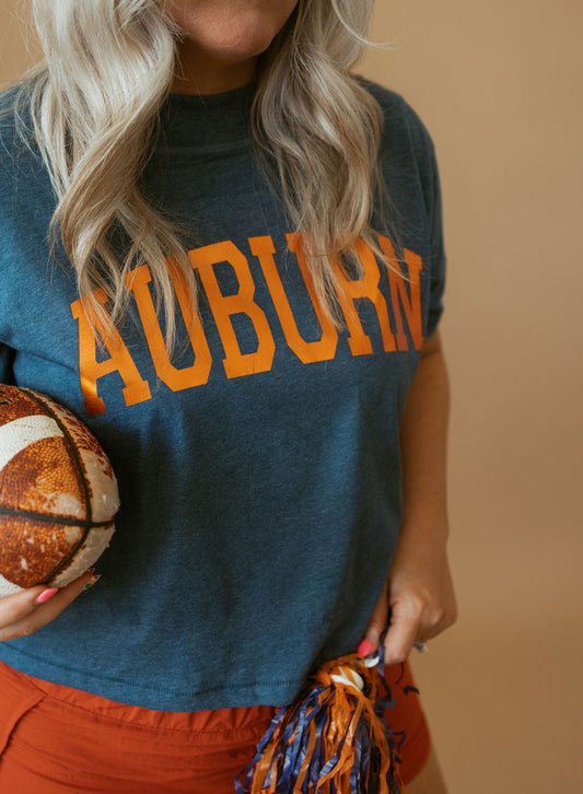 Auburn Foil | Mom Crop Tee-Adult Tee-Sister Shirts-Sister Shirts, Cute & Custom Tees for Mama & Littles in Trussville, Alabama.