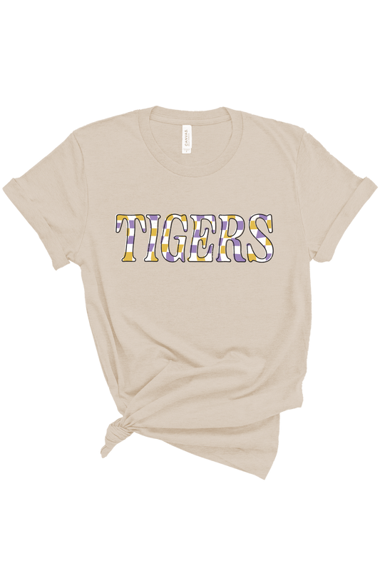 Springville Tigers Checkered | Adult Tee-Adult Tee-Sister Shirts-Sister Shirts, Cute & Custom Tees for Mama & Littles in Trussville, Alabama.