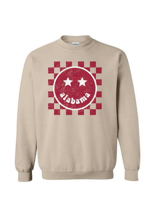 Alabama Happy Checkered | Adult Pullover-Adult Pullover-Sister Shirts-Sister Shirts, Cute & Custom Tees for Mama & Littles in Trussville, Alabama.