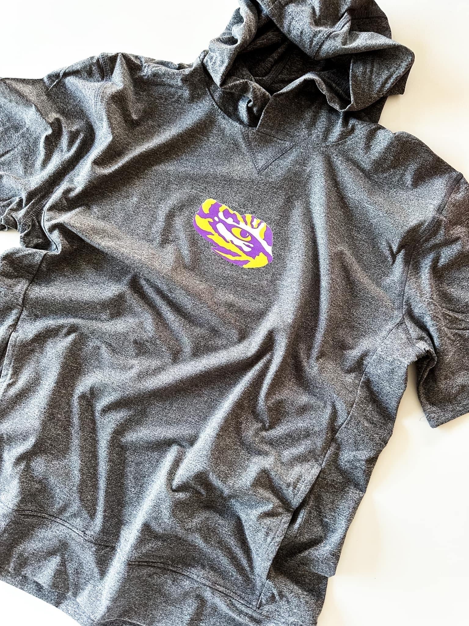 Springville Tigers Minimal Short Sleeve Performance Hoodie | Youth-Sister Shirts-Sister Shirts, Cute & Custom Tees for Mama & Littles in Trussville, Alabama.
