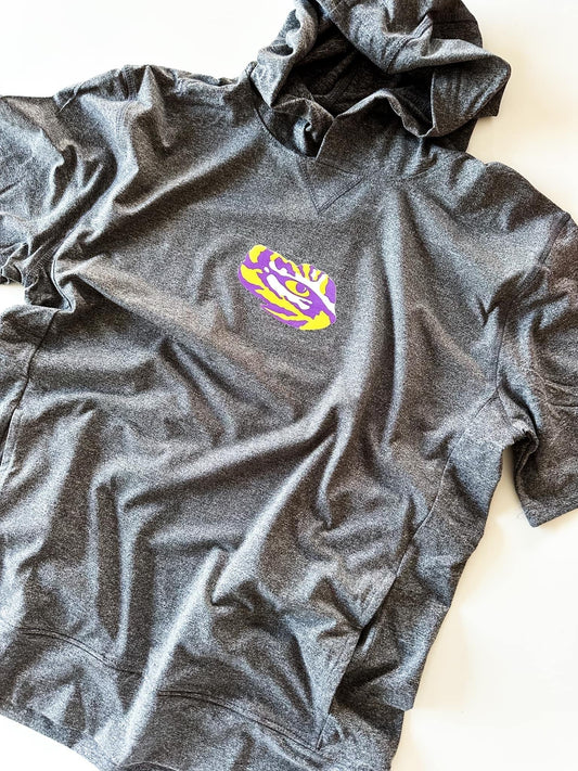 Springville Tigers Minimal Short Sleeve Performance Hoodie | Youth-Sister Shirts-Sister Shirts, Cute & Custom Tees for Mama & Littles in Trussville, Alabama.