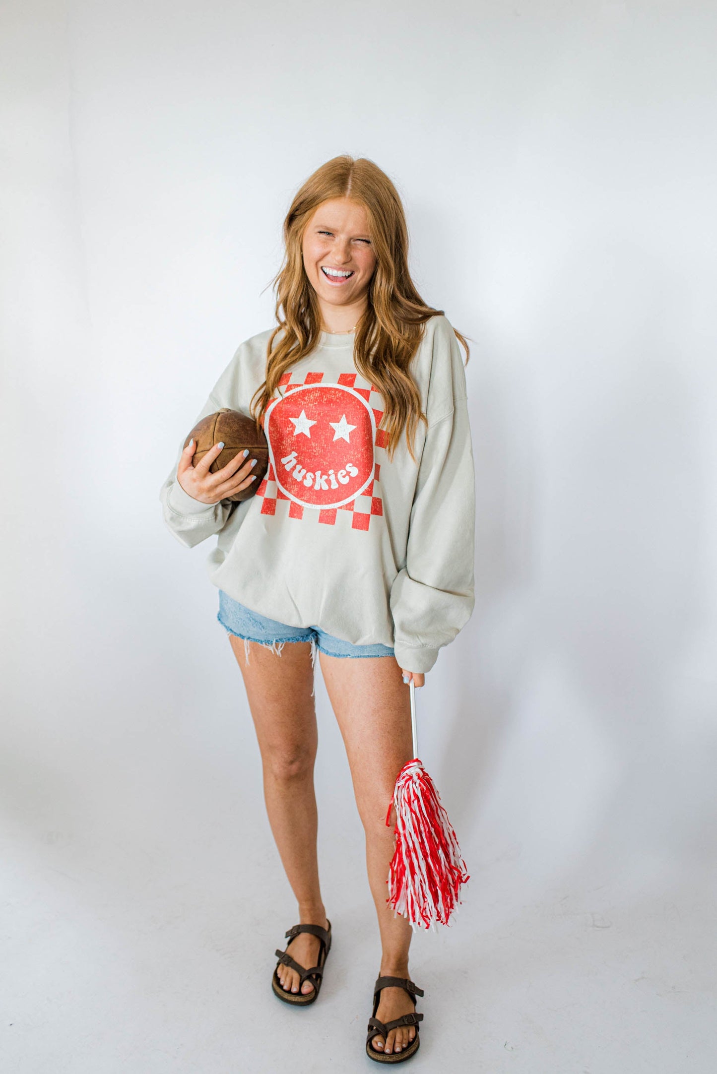 Huskies Happy Checkered | Adult Tee-Adult Tee-Sister Shirts-Sister Shirts, Cute & Custom Tees for Mama & Littles in Trussville, Alabama.