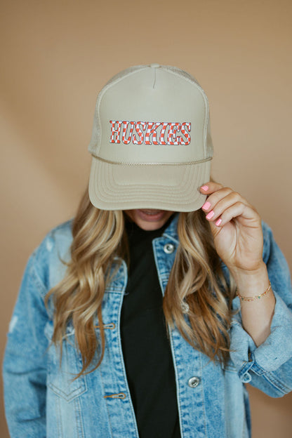 Huskies Checkered | Adult Trucker Hat-Hats-Sister Shirts-Sister Shirts, Cute & Custom Tees for Mama & Littles in Trussville, Alabama.