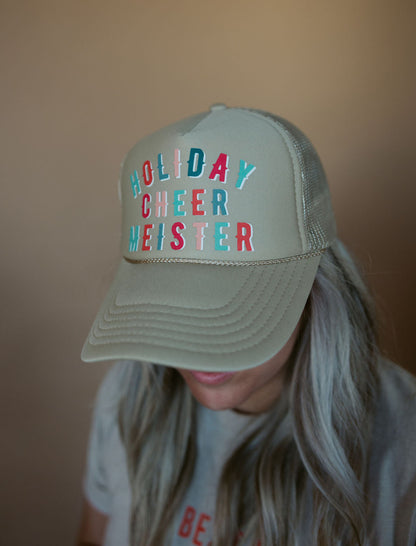 Holiday Cheer Meister | Adult Trucker Hat-Hats-Sister Shirts-Sister Shirts, Cute & Custom Tees for Mama & Littles in Trussville, Alabama.