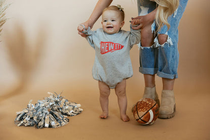 Hewitt Pennant | Sweatshirt Bubble Romper-Sister Shirts-Sister Shirts, Cute & Custom Tees for Mama & Littles in Trussville, Alabama.