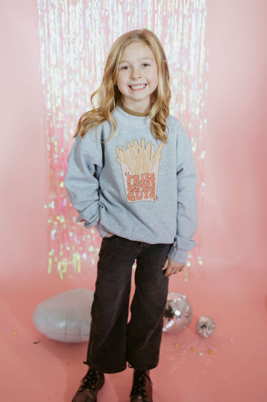 Fries Before Guys | Kids Pullover-Kids Pullovers-Sister Shirts-Sister Shirts, Cute & Custom Tees for Mama & Littles in Trussville, Alabama.