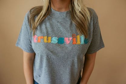 Trussville Multi Smiley | Mom Crop Tee-Cropped Tees-Sister Shirts-Sister Shirts, Cute & Custom Tees for Mama & Littles in Trussville, Alabama.