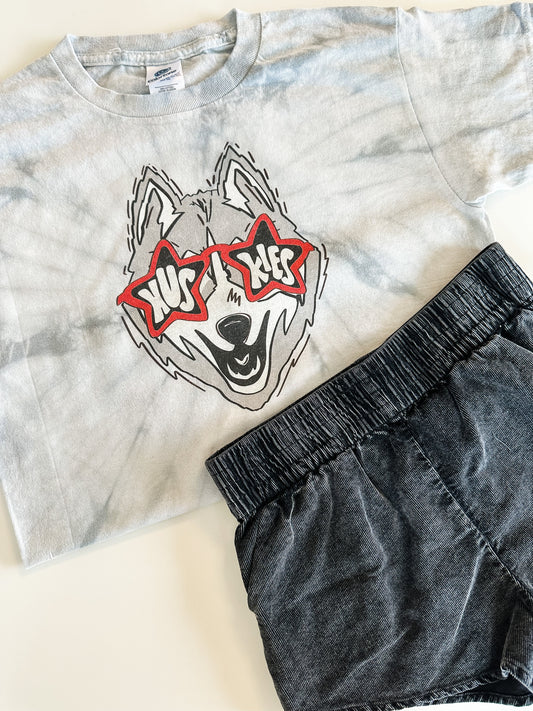Huskies Glasses | Kids Tie Dye Tee-Kids Tees-Sister Shirts-Sister Shirts, Cute & Custom Tees for Mama & Littles in Trussville, Alabama.