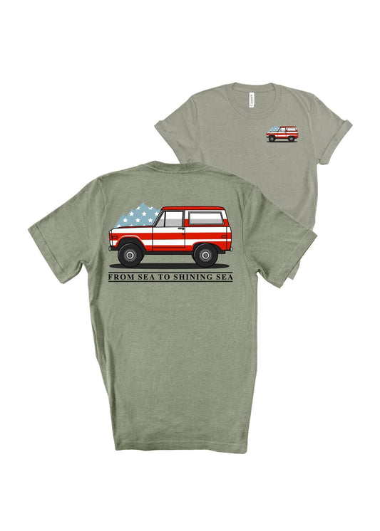 Patriotic Bronco | Adult Tee-Adult Tee-Sister Shirts-Sister Shirts, Cute & Custom Tees for Mama & Littles in Trussville, Alabama.