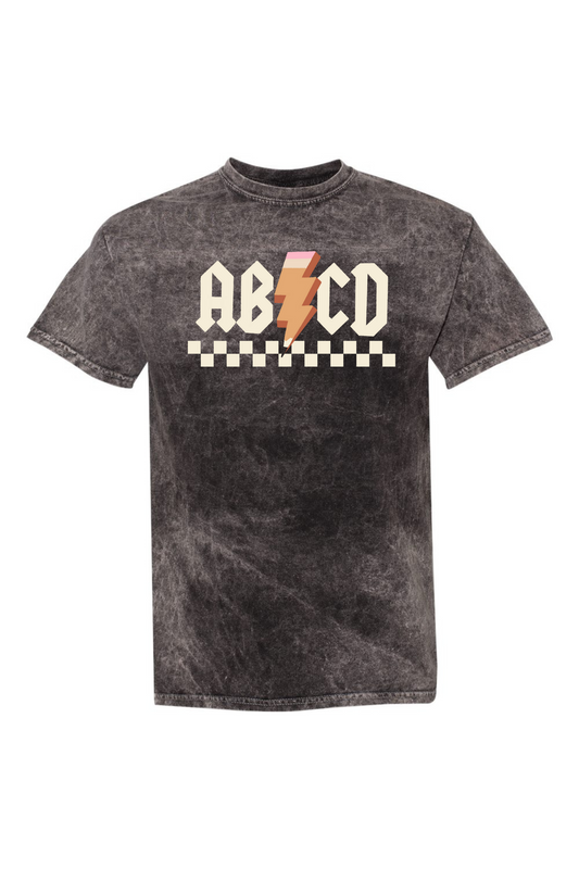 AB⚡CD | Mineral Wash Kids Tee-Mineral Wash-Sister Shirts-Sister Shirts, Cute & Custom Tees for Mama & Littles in Trussville, Alabama.