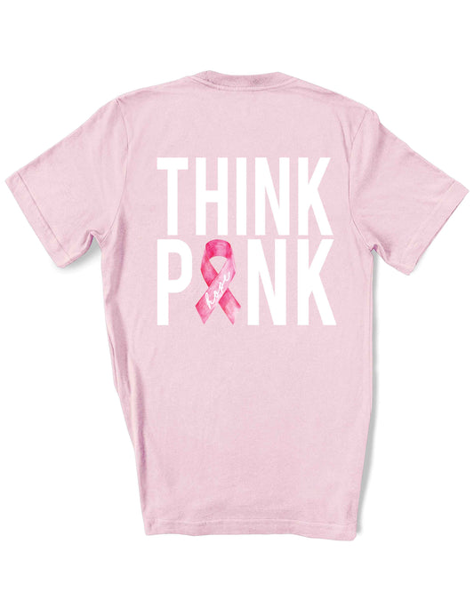 Think Pink Tee | Adult-Adult Tee-Sister Shirts-Sister Shirts, Cute & Custom Tees for Mama & Littles in Trussville, Alabama.