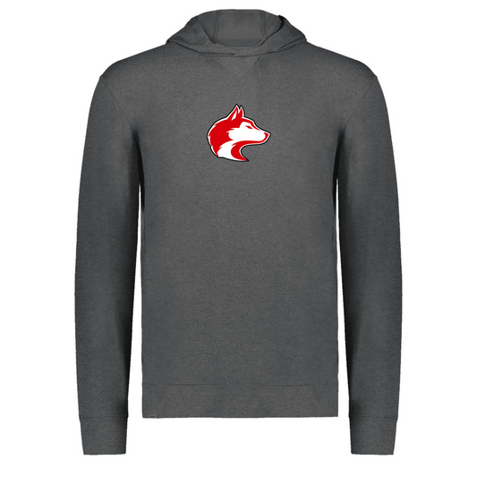 Minimal Husky Head | Adult Long Sleeved Performance Hoodie-Sister Shirts-Sister Shirts, Cute & Custom Tees for Mama & Littles in Trussville, Alabama.